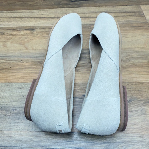 TOMS Womens 8.5 Jutti Neat Ballet Flats Casual Slip On Beige Suede Low Comfort - Picture 5 of 9